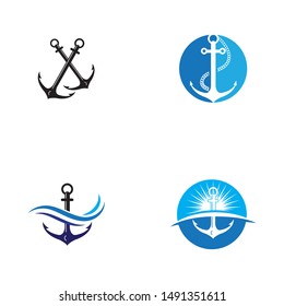 Anchor icon Logo Template vector illustration