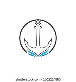 Anchor icon Logo Template vector illustration