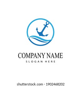 Anker-Symbol-Logo-Vorlage, Vektorgrafik
