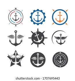 Anchor  icon Logo  vector  illustration design