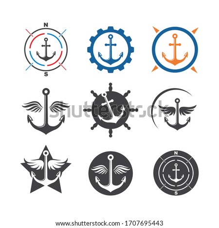 Anchor  icon Logo  vector  illustration design