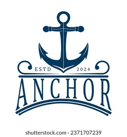 Anker-Symbol-Logo, Vektorgrafik des Schifffahrtssymbol