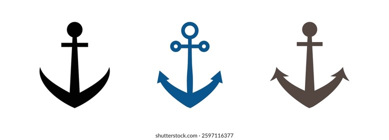 Anchor icon. Anchor marine icon.