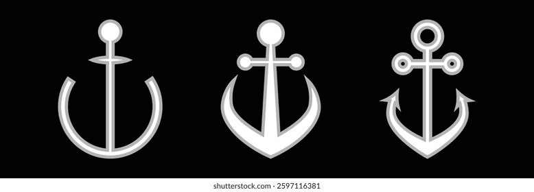 Anchor icon. Anchor marine icon.