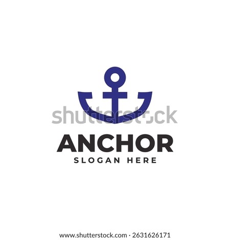 Anchor icon. Anchor marine icon. Simple nautical anchor logo design.