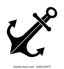 Anchor icon - marine symbol, security sign flat icon