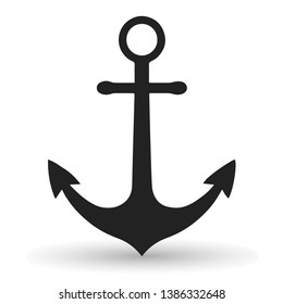 Anchor icon - marine symbol, security sign flat icon.