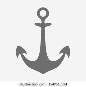 Anchor icon. Metal sea ​​anchor. Nautical logo. Vector illustration