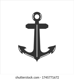 Anchor icon Nautical maritime sea ocean boat illustration symbol