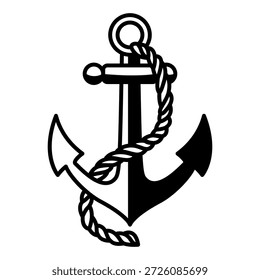 Icono de ancla. Símbolo de ancla náutica