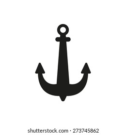 The anchor icon. Ocean symbol. Flat Vector illustration