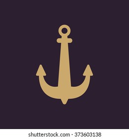 The anchor icon. Ocean symbol. Flat Vector illustration