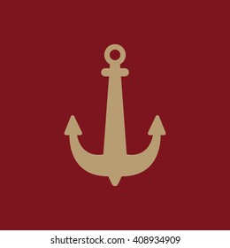 The anchor icon. Ocean symbol. Flat Vector illustration