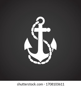 Anchor icon on background for graphic and web design. Creative illustration concept symbol for web or mobile app.