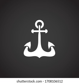 Icono de ancla en segundo plano para diseño gráfico y web. Símbolo de concepto de ilustración creativa para aplicación web o móvil.