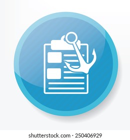 Anchor icon on blue button,clean vector