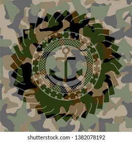 anchor icon on camo pattern