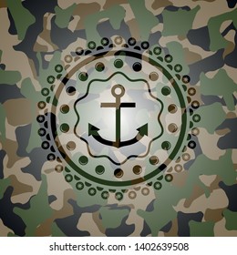 anchor icon on camouflage pattern