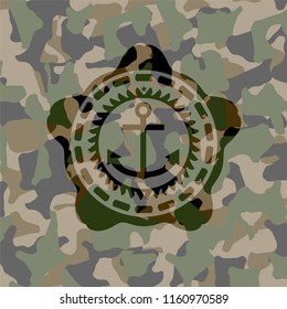 anchor icon on camouflaged pattern