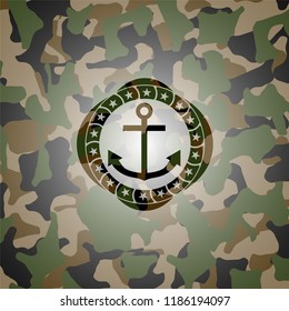 anchor icon on camouflaged pattern