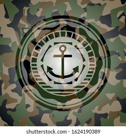 anchor icon on camouflaged pattern