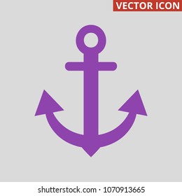 Anchor icon on grey background. Vector illustration