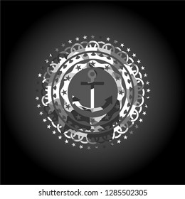 anchor icon on grey camo pattern