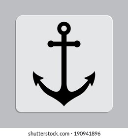 Anchor icon on a grey flat button