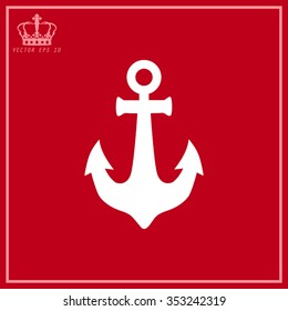 Anchor icon  on a red background