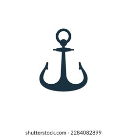 Anchor icon on white background. logotype template. web design.