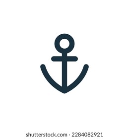 Anchor icon on white background. logotype template. web design.