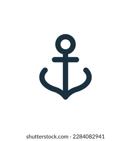 Anchor icon on white background. logotype template. web design.