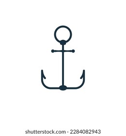 Anchor icon on white background. logotype template. web design.