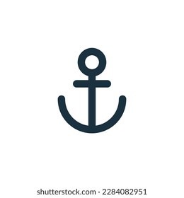Anchor icon on white background. logotype template. web design.