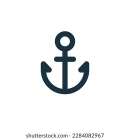 Anchor icon on white background. logotype template. web design.
