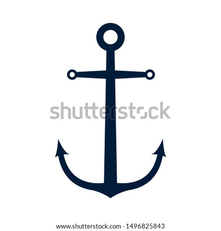 Anchor icon on white background. Vector illustration flat style