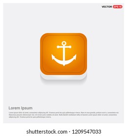 anchor icon Orange Abstract Web Button - Free vector icon