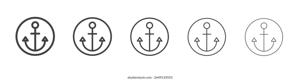 Símbolo de Vector de ilustración de contorno de icono de ancla
