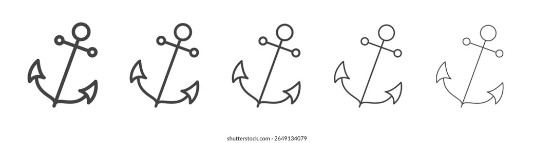 Anchor icon outline ilustration vector symbol