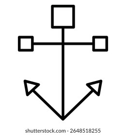 Anchor icon Outline isolated logo mark