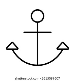 anchor icon in outline style vector illustration