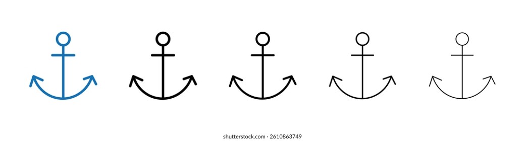 Anchor icon Outline vector logo for web ui