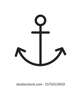 Anchor icon Outline vector for web ui