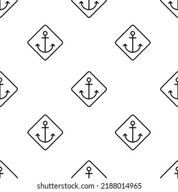 anchor icon pattern. Seamless anchor pattern on white background.