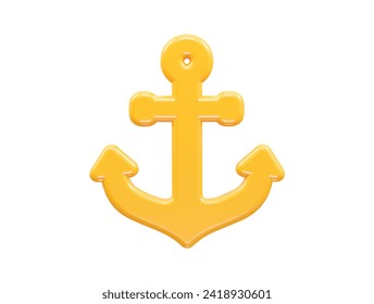 Anchor icon rendering 3d illustration