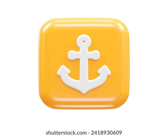 Anchor icon rendering 3d illustration