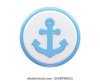 Anchor icon rendering 3d illustration