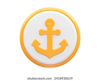 Anchor icon rendering 3d illustration