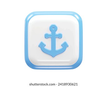Anchor icon rendering 3d illustration