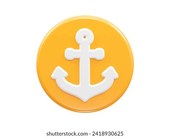 Anchor icon rendering 3d illustration